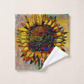 Abstracte zonnebloempitten Bad Handdoek (Wasdoekje)