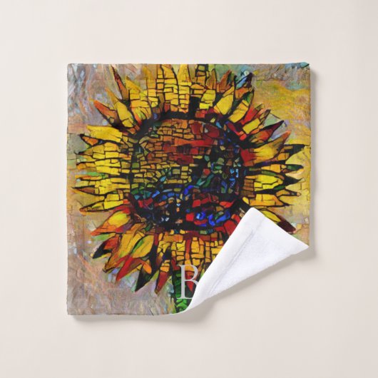  Abstracte zonnebloempitten Bad Handdoek (Wasdoekje)