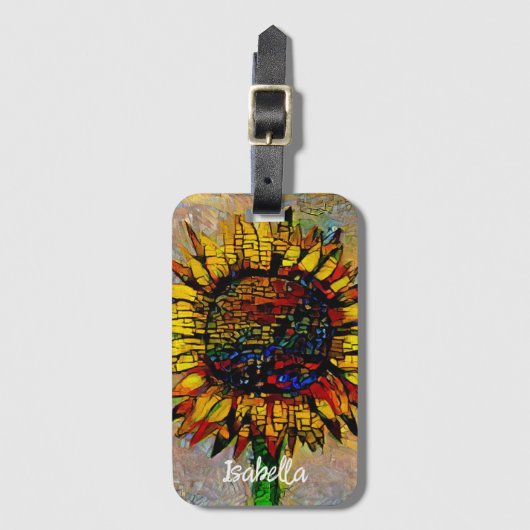  Abstracte zonnebloempitten Bagagelabel (Voorkant (verticaal))