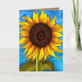 Abstracte zonnebloempitten bedankkaart (Voorkant)