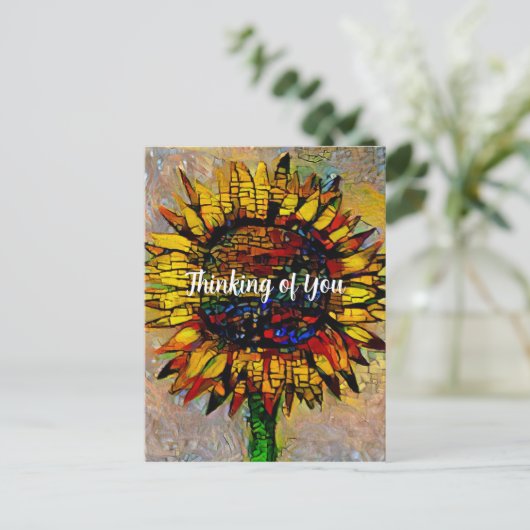  Abstracte zonnebloempitten Briefkaart (Staand voorkant)