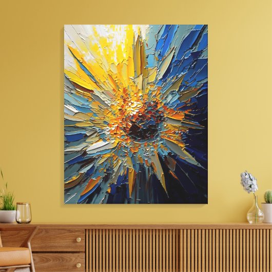 Abstracte zonnebloempitten canvas afdruk (Insitu (Woonkamer))