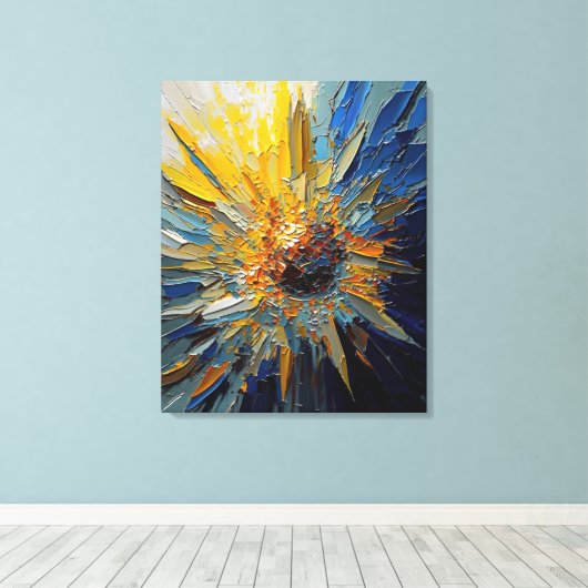 Abstracte zonnebloempitten canvas afdruk (Insitu (Houten vloer))