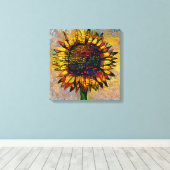 Abstracte zonnebloempitten Canvas Afdruk (Insitu (Houten vloer))