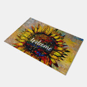 Abstracte zonnebloempitten Deurmat (Schuin)