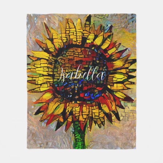  Abstracte zonnebloempitten Fleece Deken (Voorkant)