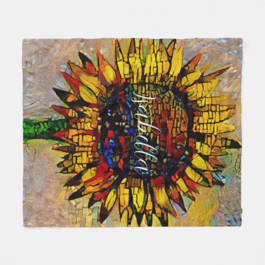  Abstracte zonnebloempitten Fleece Deken (Voorkant (Horizontaal))