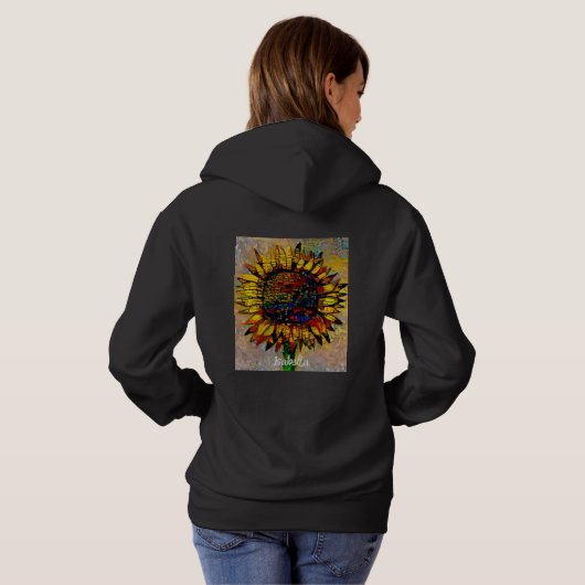  Abstracte zonnebloempitten Hoodie (Achterkant volledig)
