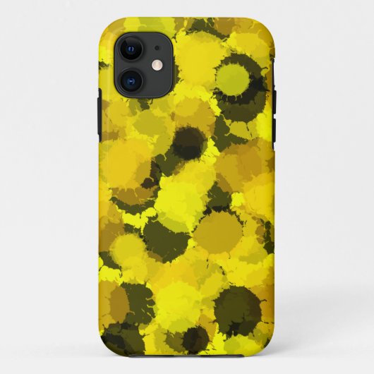 Abstracte zonnebloempitten in geelbruine cirkels Case-Mate iPhone case (Achterkant)