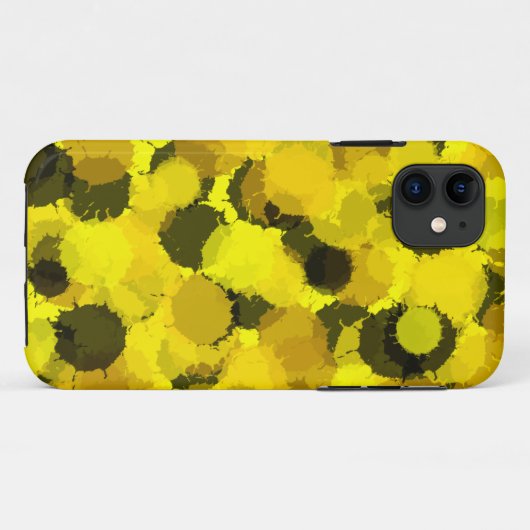 Abstracte zonnebloempitten in geelbruine cirkels Case-Mate iPhone case (Achterkant (horizontaal))