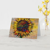  Abstracte zonnebloempitten Kaart (Gele Bloem)