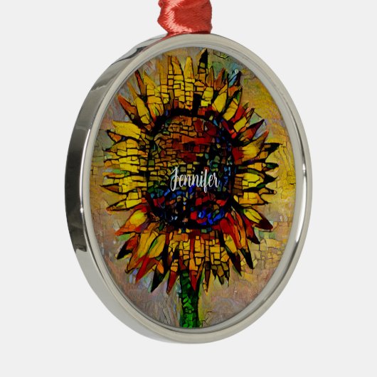  Abstracte zonnebloempitten Metalen Ornament (Rechts)