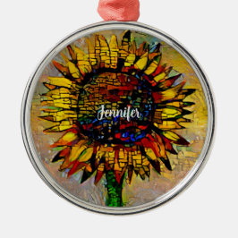 Abstracte zonnebloempitten Metalen Ornament