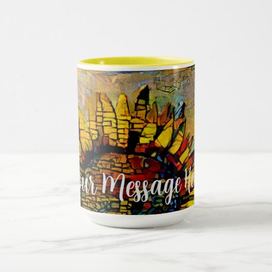  Abstracte zonnebloempitten Mok (Midden)