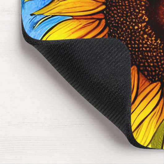 Abstracte zonnebloempitten muismat (Hoek)