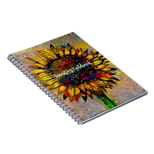  Abstracte zonnebloempitten Notitieboek (Rechterzijde)