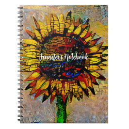 Abstracte zonnebloempitten Notitieboek