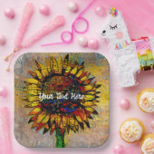 Abstracte zonnebloempitten Papieren Bordje (Feest)