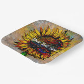 Abstracte zonnebloempitten Papieren Bordje (Gebogen)