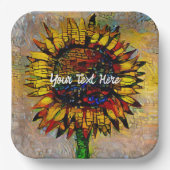 Abstracte zonnebloempitten Papieren Bordje (Voorkant)