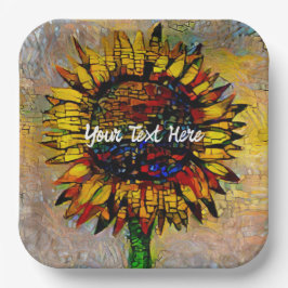 Abstracte zonnebloempitten Papieren Bordje