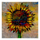 Abstracte zonnebloempitten Perfect Poster (Voorkant)