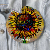  Abstracte zonnebloempitten Ronde Button 6,0 Cm (In situ)