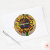  Abstracte zonnebloempitten Ronde Sticker (Envelop)