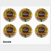  Abstracte zonnebloempitten Ronde Sticker (Vel)