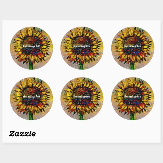  Abstracte zonnebloempitten Ronde Sticker (Vel)
