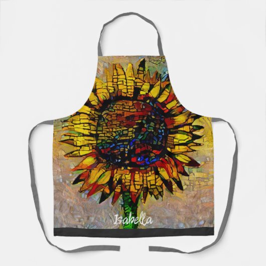 Abstracte zonnebloempitten Schort (Voorkant)