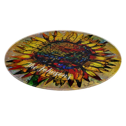  Abstracte zonnebloempitten Snijplank (Hoek)