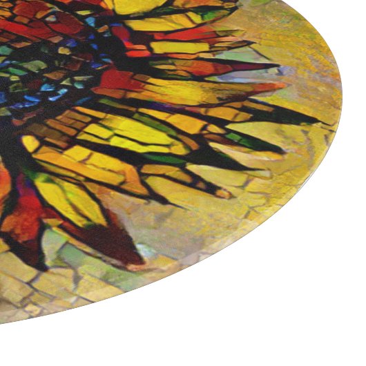  Abstracte zonnebloempitten Snijplank (Hoek)