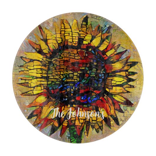 Abstracte zonnebloempitten Snijplank (Voorkant)