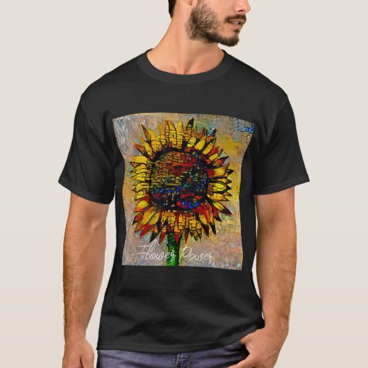 Abstracte zonnebloempitten T-shirt (Voorkant)