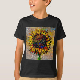 Abstracte zonnebloempitten T-shirt