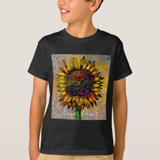 Abstracte zonnebloempitten T-shirt (Voorkant)