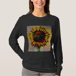 Abstracte zonnebloempitten T-shirt