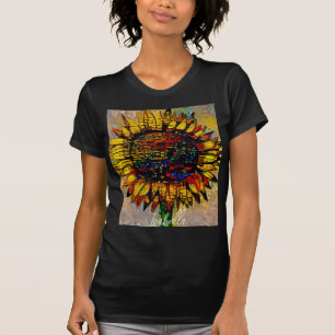  Abstracte zonnebloempitten T-shirt
