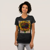  Abstracte zonnebloempitten T-shirt (Voorkant volledig)