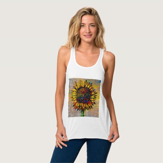  Abstracte zonnebloempitten Tanktop (Volledige Voorkant)