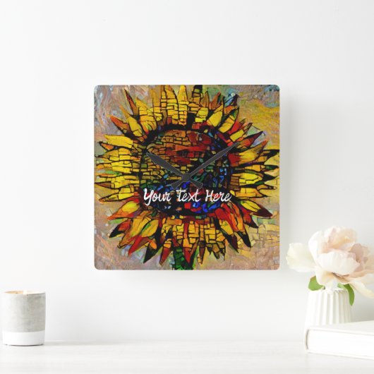 Abstracte zonnebloempitten Vierkante Klok (Huis)