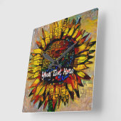 Abstracte zonnebloempitten Vierkante Klok (Hoek)