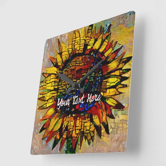 Abstracte zonnebloempitten Vierkante Klok (Hoek)