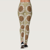 Abstracte zonnebloemtegel achtergrond leggings (Achterkant)