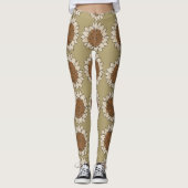 Abstracte zonnebloemtegel achtergrond leggings (Voorkant)