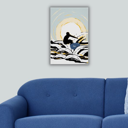 Abstracte zonneboot poster