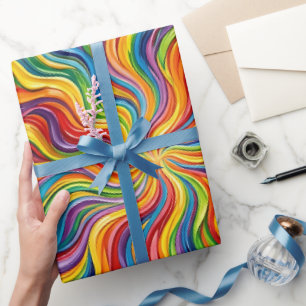 Abstracte Zonnestraal Regenboog Smeltende Inpakpap Cadeaupapier