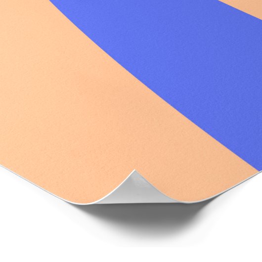 Abstracte zonnestraalachtergrond, blauw en oraal poster (Hoek)