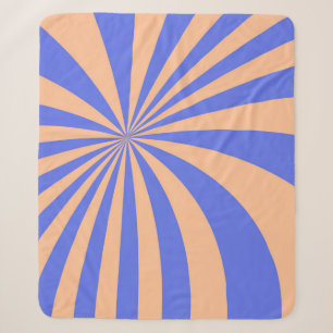 Abstracte zonnestraalachtergrond, blauw en oraal sherpa deken